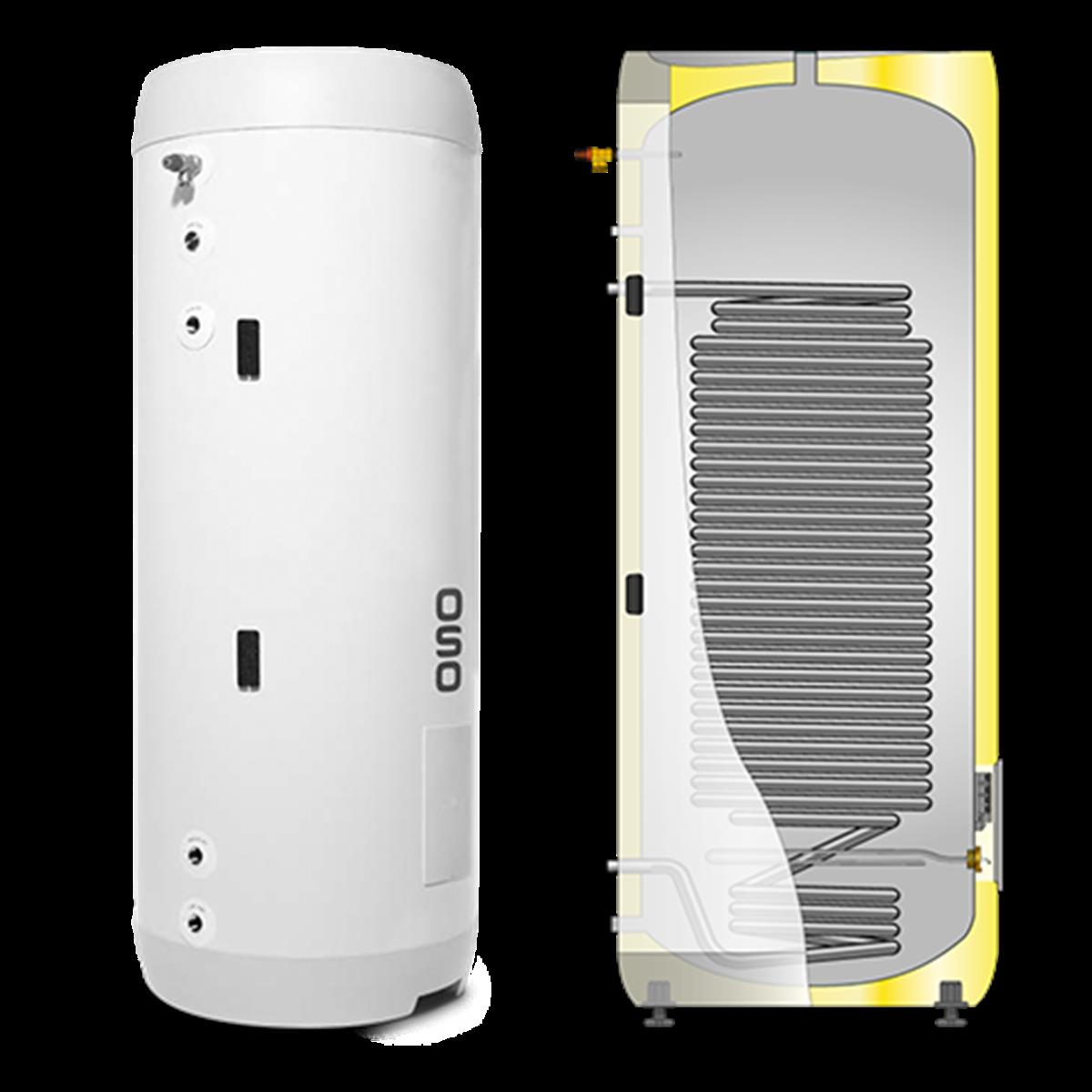 Boiler Elektrisch combi ECS electrox rvs OSO DGC voor warmtepomp 300 L 2,8kW 230V